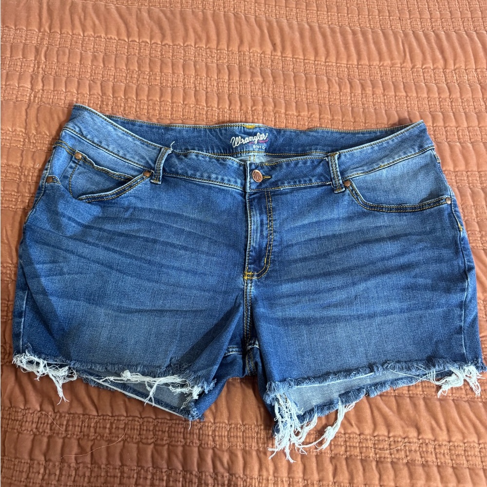 Wrangler Women's Distressed Blue Jean Shorts